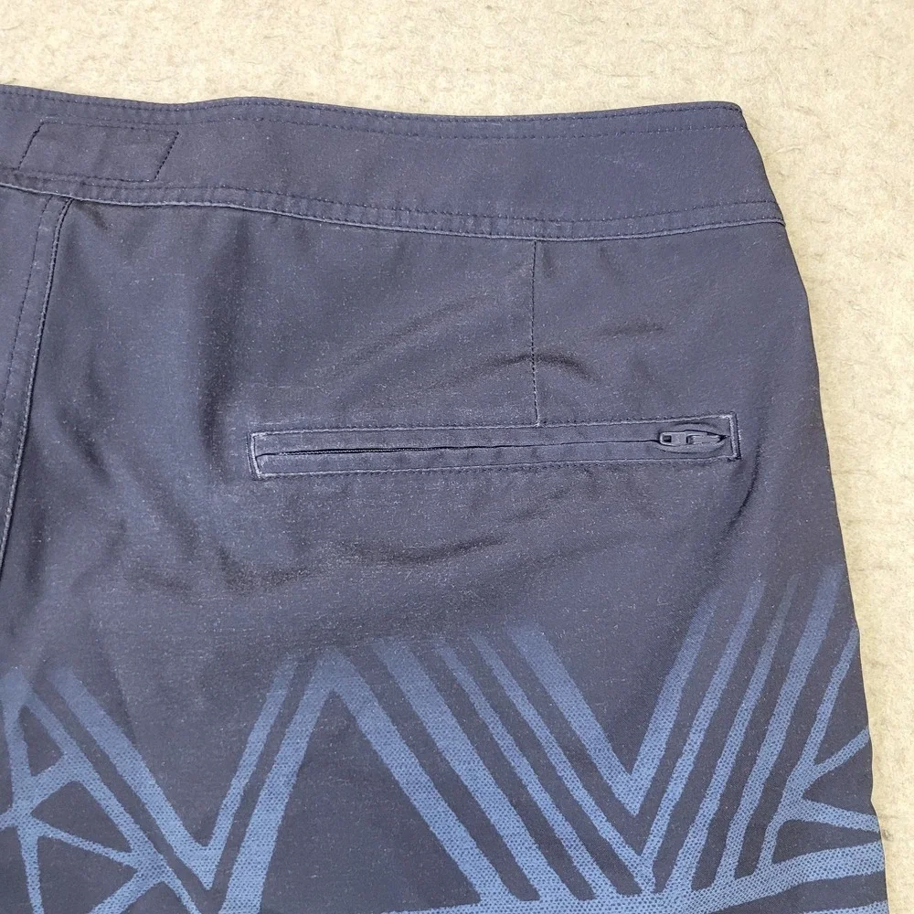 American Eagle Board Shorts Mens L‎ Blue Aztec Swimming Trunks Drawstring